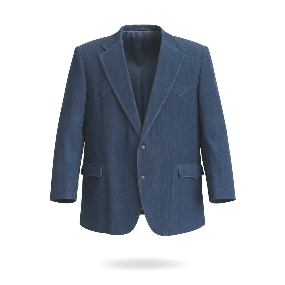Sheplers Corduroy Western‎ Blazer Jacket Navy Blue Elbow Patch 2 Button Mens 52R